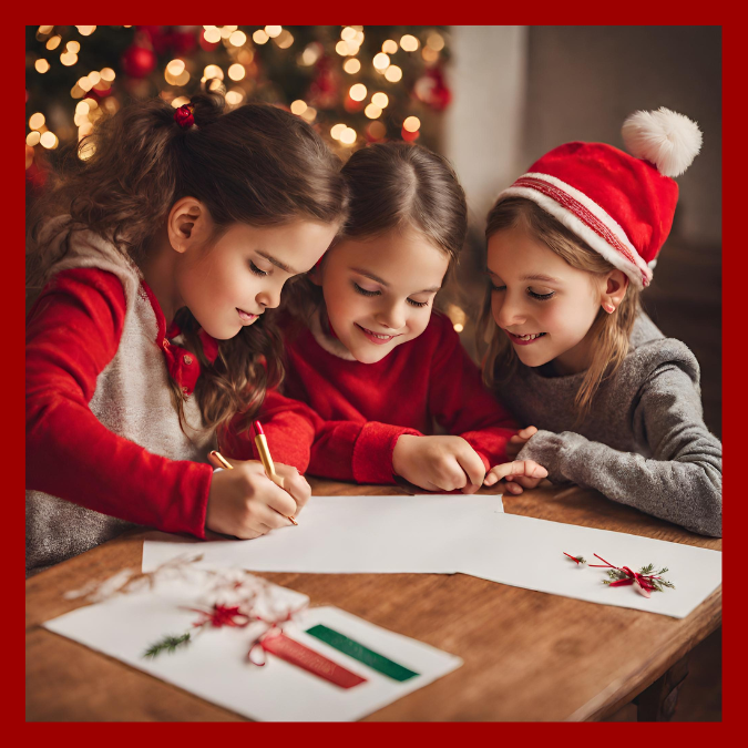 Children making gifts for Santa